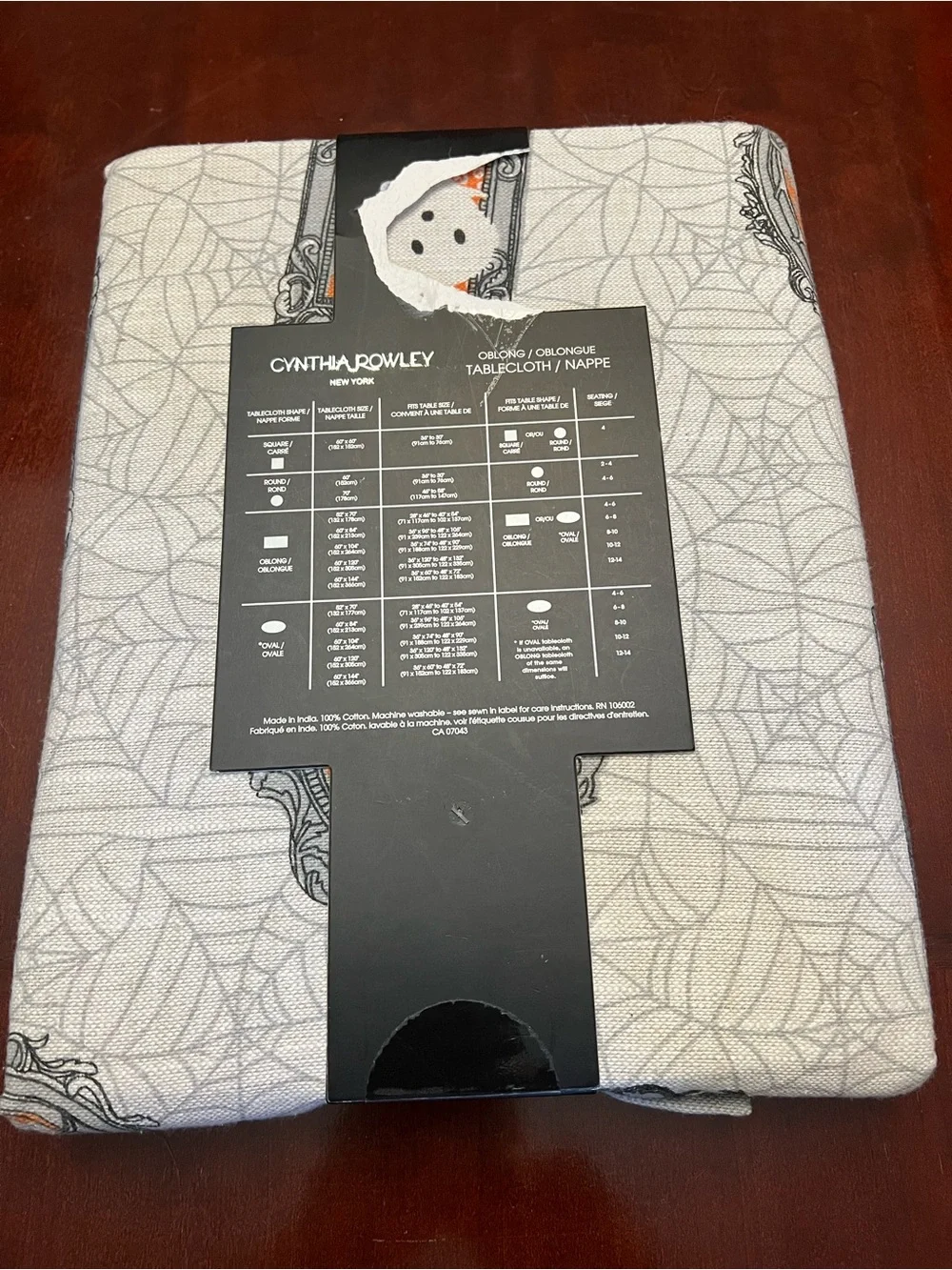 Cynthia Rowley Halloween Print Tablecloth in Gray, Orange & Yellow
